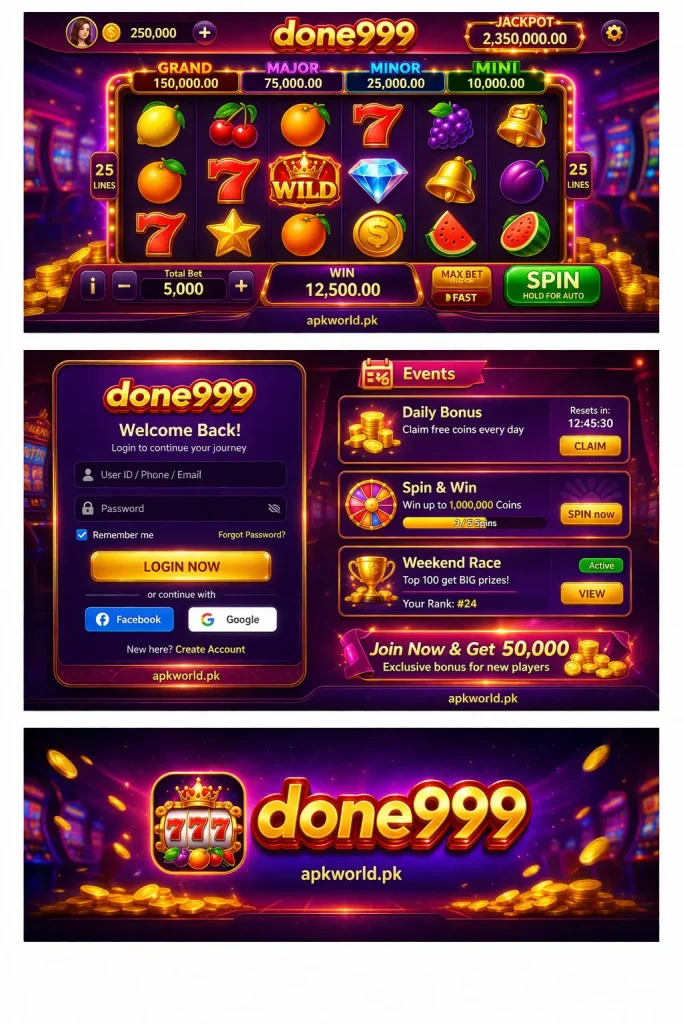 events that are availble on done999 game