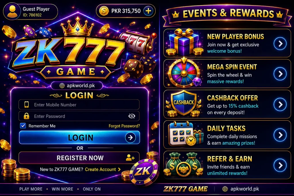 zk777 game login and events